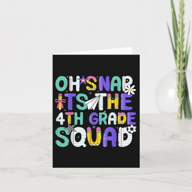 Fäst den fjärde fyrtonde Klass-kvadraten tillbaka  Kort (Framsida)