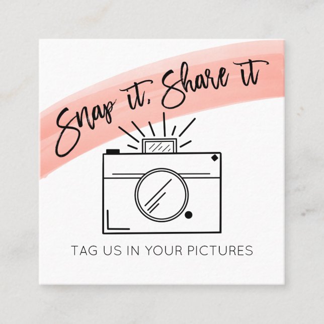 Fäst den  kameran - Watercolor Social Media Fyrkantigt Visitkort (Framsida)