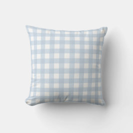 Fäst Denim Blue Basic Gingham Kontrollerad Mönster Kudde