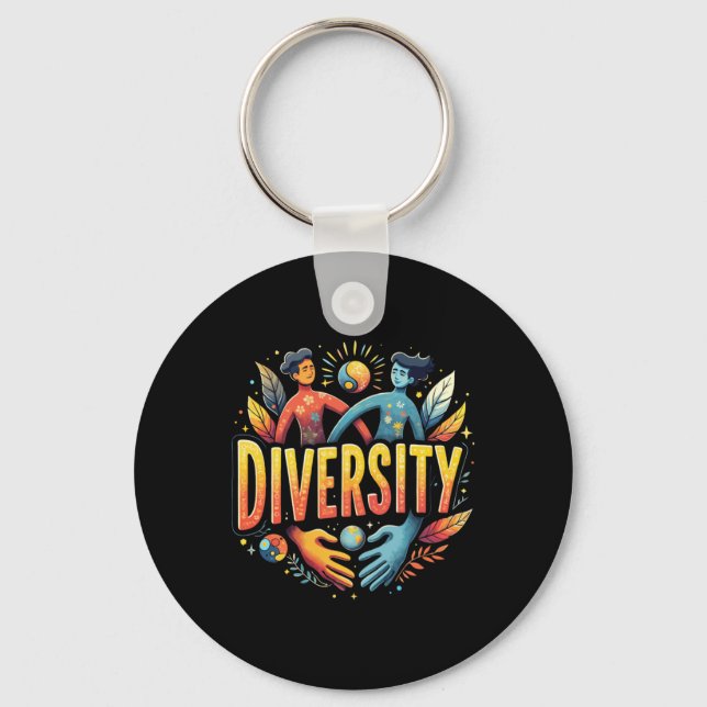 Fäst designen Trending Diversity-fästmärke Nyckelring (Framsida)