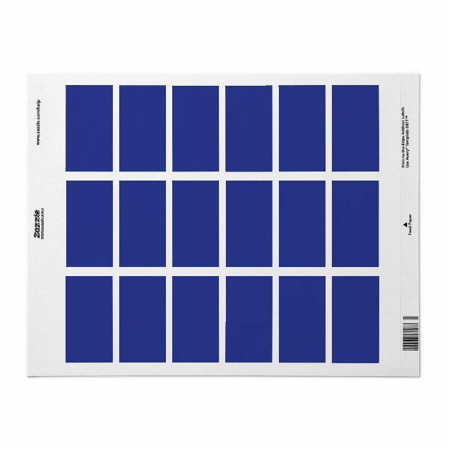 Fast djup djup blå bakgrund | Fet, minimal design Adressetikett (Helt Ark)