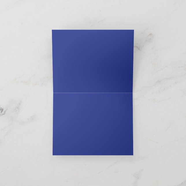 Fast djup djup blå bakgrund | Fet, minimal design Inbjudan (Inuti)