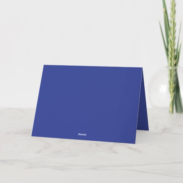 Fast djup djup blå bakgrund | Fet, minimal design Inbjudan (Baksida)