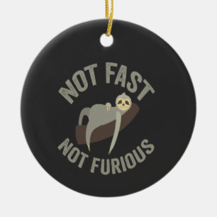 Fast, ej färglös Sloth Funny Slogan Animal Julgransprydnad Keramik