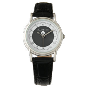 Fast elegantt svartvitt armbandsur