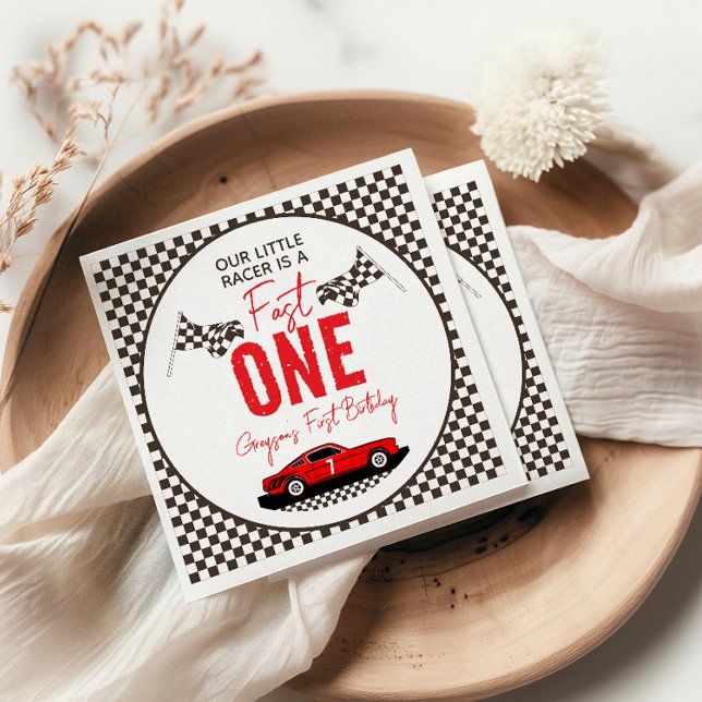 Fast en Tävling Car Boy 1:a födelsedagen Party Pappersservett (Skapare uppladdad)