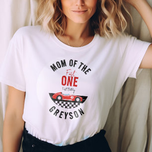 Fast en Tävling Car Boy 1:a födelsedagen Party T Shirt