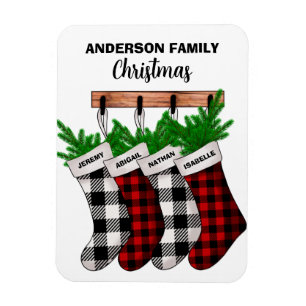 Fäst familj med fyra Personliger jul Magnet