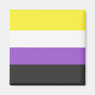 Fast Flagga för icke-binärt Pride Magnet