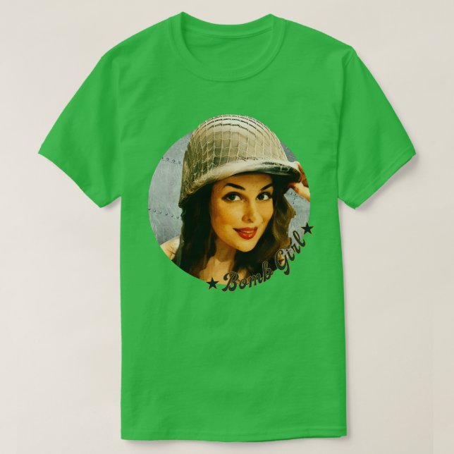 Fäst flicka i WW2 40s T Shirt (Design framsida)