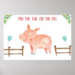 Fäst födelsedag i Svan Gris Boskap Poster