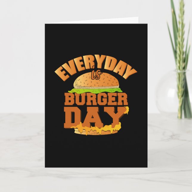 Fast Food Burger Cheese fnyle Eat Foodie Gift Idea Kort (Framsida)