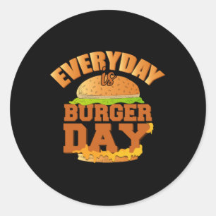Fast Food Burger Cheese Funny Eat Foodie Gift Idea Runt Klistermärke
