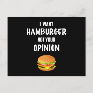 Fast Food Burger Cheese Funny Foodie Eat Gift Idea Vykort