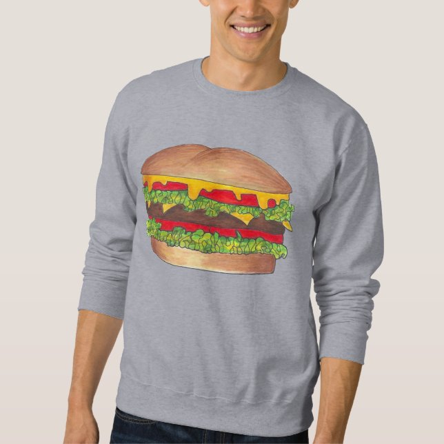 Fast Food Burger Hamburger Cheeseburger Sweatshirt (Framsida)