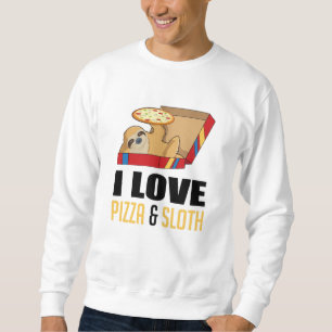 Fast Food Burger Sloth Funny Pizza Eat Foodie Gift Lång Ärmad Tröja