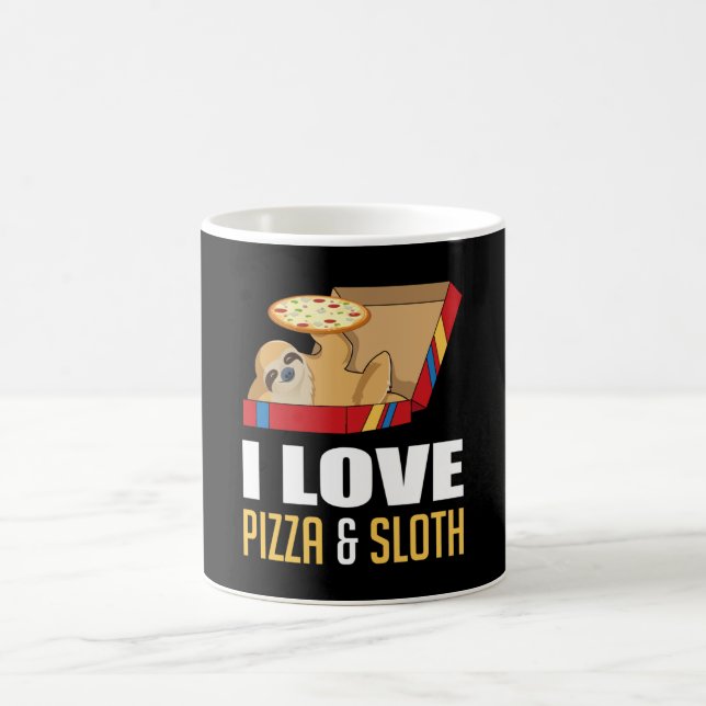 Fast Food Burger Sloth Funny Pizza Eat Gift Idea Kaffemugg (Center)