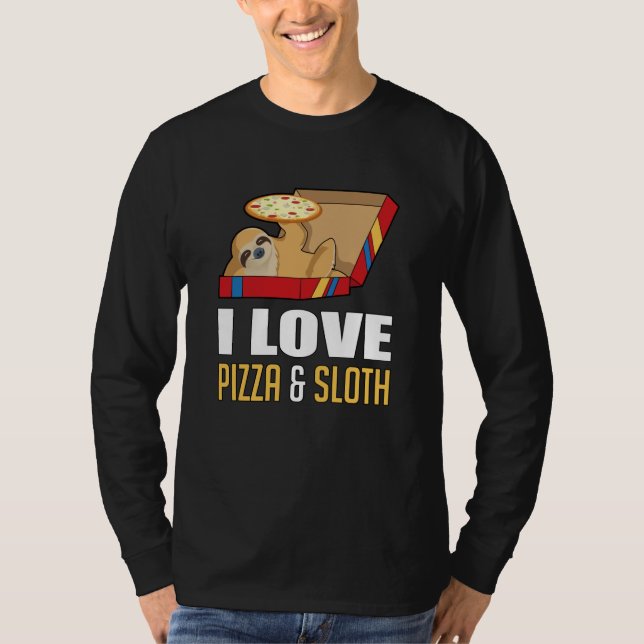 Fast Food Burger Sloth Funny Pizza Eat Gift Idea T Shirt (Framsida)