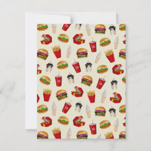 Fast Food Burgers, Fries, Sundaes Anteckningskort