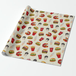 Fast Food Burgers, Fries, Sundaes Presentpapper