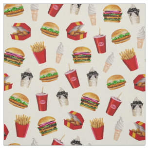 Fast Food Burgers, Fries, Sundaes Tyg