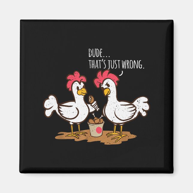 Fast Food Chicken Wings Funny Deep Fried Chicken S Magnet (Framsidan)