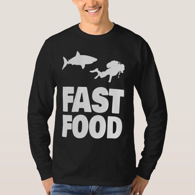 Fast Food Diver Shark Scuba Diving Diver Cute T Shirt (Framsida)