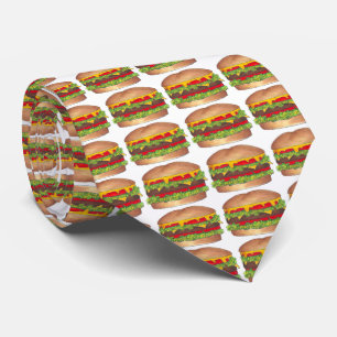 Fast Food Foodie Hamburger Cheeseburger Burger Tie Slips