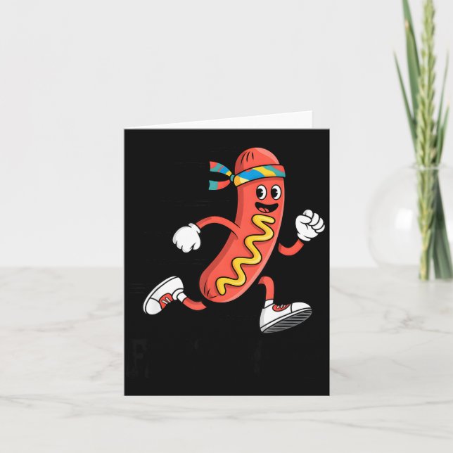 Fast Food Funny Pun Working Out Running Jogging Gy Kort (Framsida)