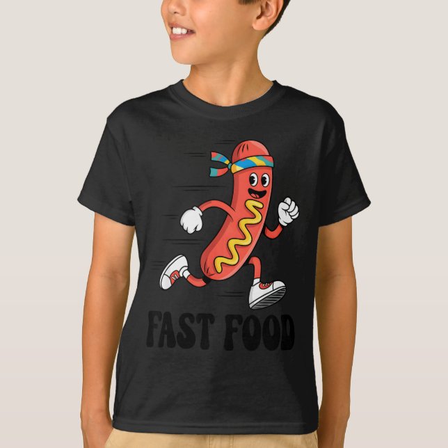 Fast Food Funny Pun Working Out Running Jogging Gy T Shirt (Framsida)