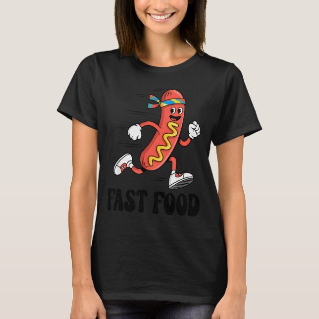 Fast Food Funny Pun Working Out Running Jogging Gy T Shirt (Framsida)