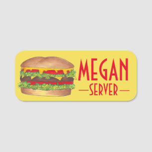 Fast Food Hamburger Cheese Burger Cheeseburger Namnbricka