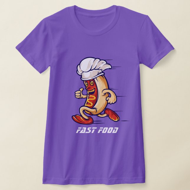 FAST FOOD HETT HUND T- novelty-sport T Shirt (Laydown)