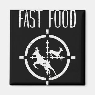 Fast Food Hjort Funny Elk Buck Bow Hunting Humor H Magnet