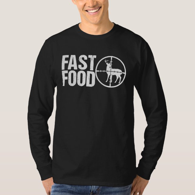 Fast Food Hjort Hunter Coola Archery T Shirt (Framsida)