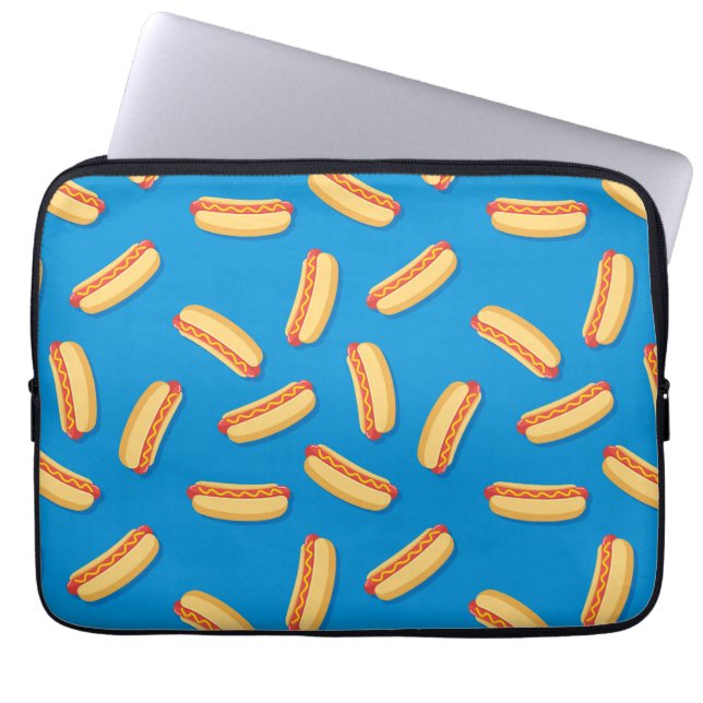 Fast Food Hothund Mönster Laptop Fodral (Framsidan)