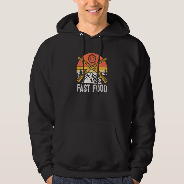 Fast Food Hunting Bowhunting Hunter Bowhunter Spea Hoodie (Framsida)