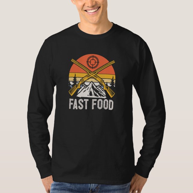 Fast Food Hunting Bowhunting Hunter Bowhunter Spea T Shirt (Framsida)