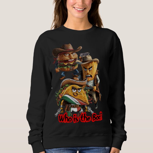 Fast Food in the Wild West on a Black T Shirt (Framsida)