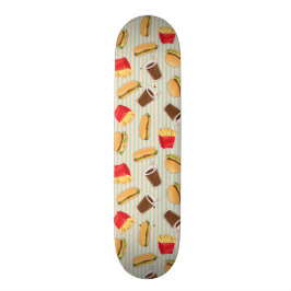 Fast Food Mönster 2 Mini Skateboard Bräda 18,7 Cm