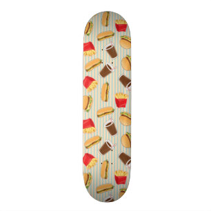Fast Food Mönster 2 Mini Skateboard Bräda 18,7 Cm
