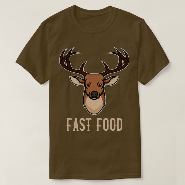 Fast Food Outfit Funny Deer Hunting Hunter Buck De T Shirt (Design framsida)