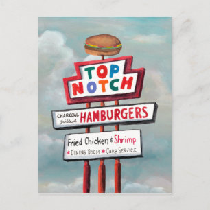 Fast Food Sign Vykort