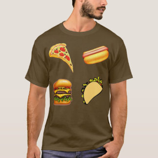 Fast Food Sticker Pack Pizza Hett Hund Burger Taco T Shirt