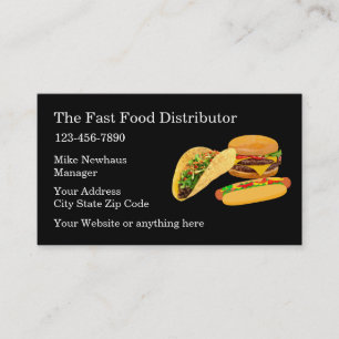 Fast Food Wholesale Distributor Visitkort