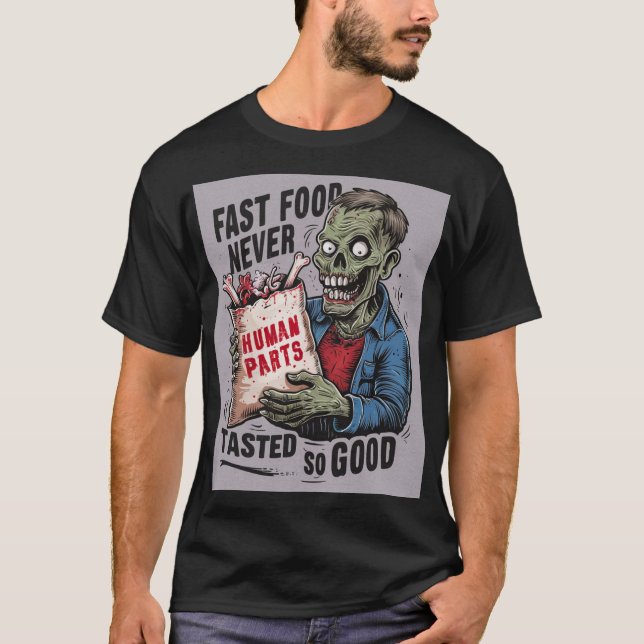 Fast Food Zombie" T Shirt (Framsida)