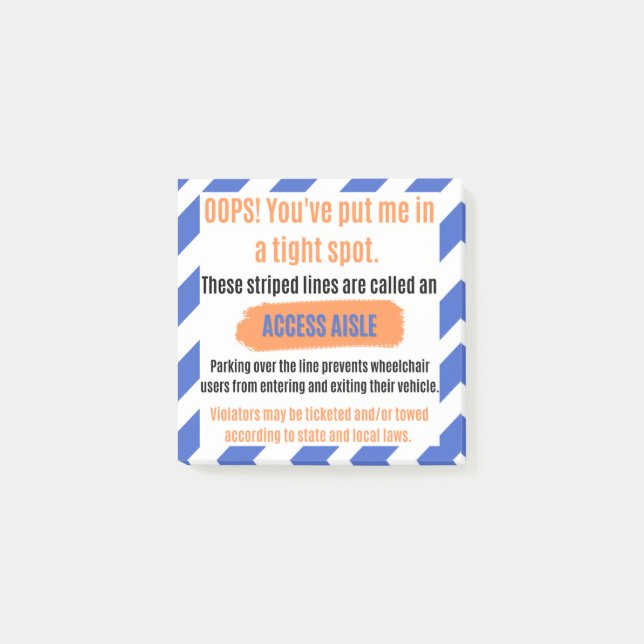 Fäst för Aisle-supporttekniker Post-it Block (Framsida)