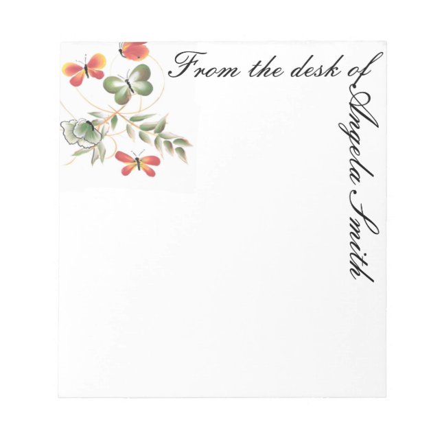 Fäst för färgad fjäril-anteckning anteckningsblock (Framsida)