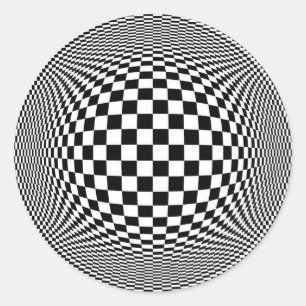 Fäst för optiska Checkers för Illusion Runt Klistermärke