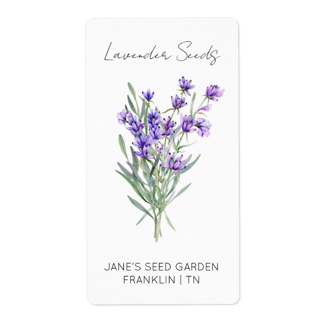 Fäst för utsädespaket | Lavender Seed-etikett Fraktsedel (Framsidan)